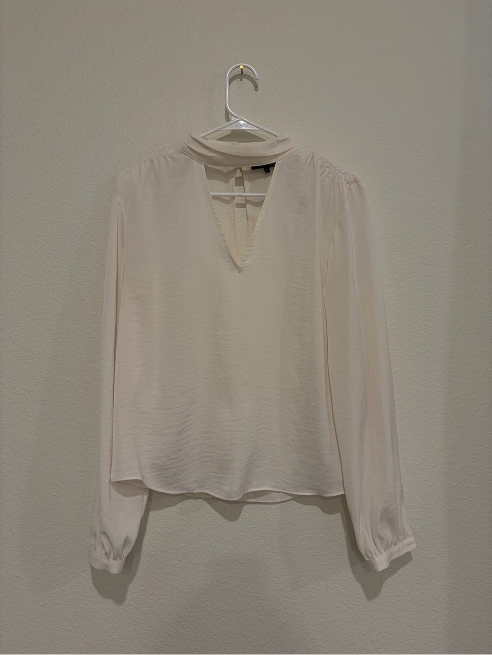 1. State Cream V-Neck Blouse with Attached Choker